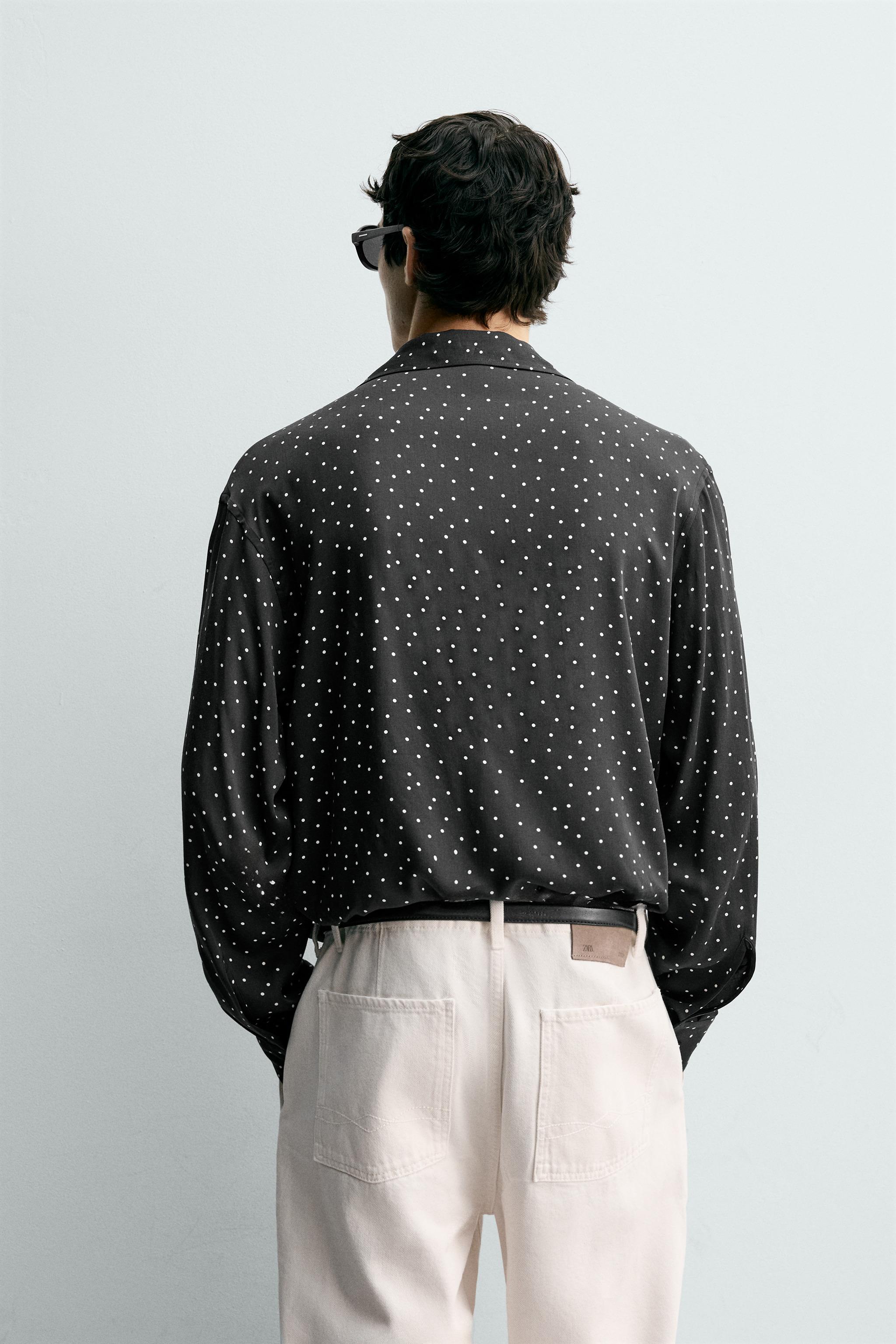 FLOWY POLKA DOT PRINT SHIRT